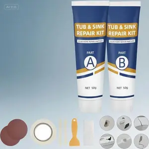 Fiberglass & Porcelain Repair Kit for Showers, Sinks, Tiles – Crack, Hole, Pit Fix Solution – Acrylic & Enamel Surface Restoration – Durable, Easy-to-Use Bathroom Repair Kit – Reusable Fragments Repair hes  vy  duty carpet  tape