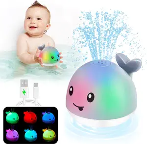 Mother Day Gift Baby Bath Toys, Toddler Bath Toys for Kids Ages 1-3, Baby Easter Basket Stuffers, 1 2 3 Year Boy Girl Gifts Baby Toy 6-12-18 Months Light Up Whale Bath Toy Sprinkler Bathtub Pool Water Toy