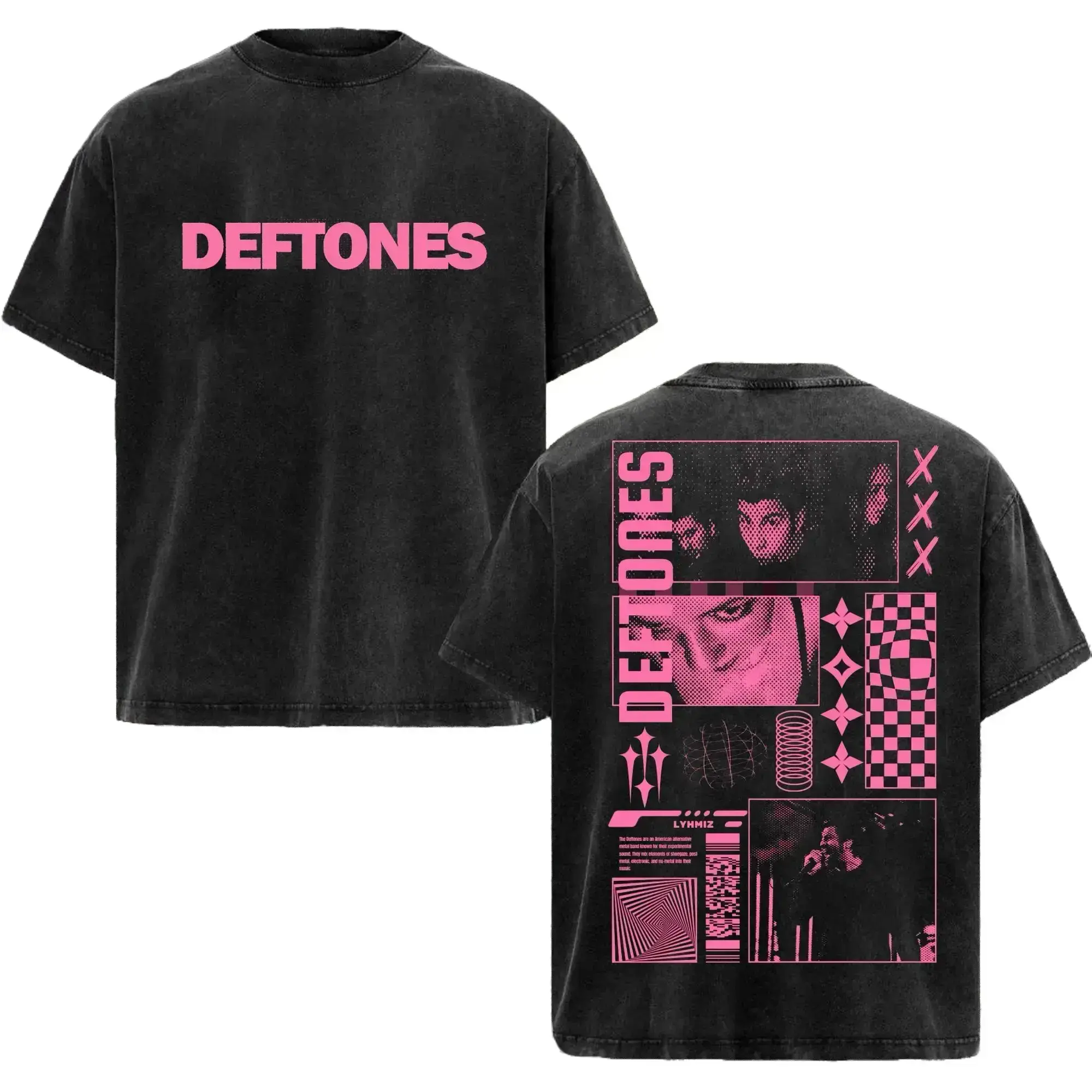 KM 100% Cotton Deftones Band T-Shirt - Dreamy Alternative Metal Graphic Tee, Dark Romantic Y2K Aesthetic Distressed Shoegaze Music Merch, Unisex Menswear Top, Humorous Streetwear Fan Gift for Men & Women