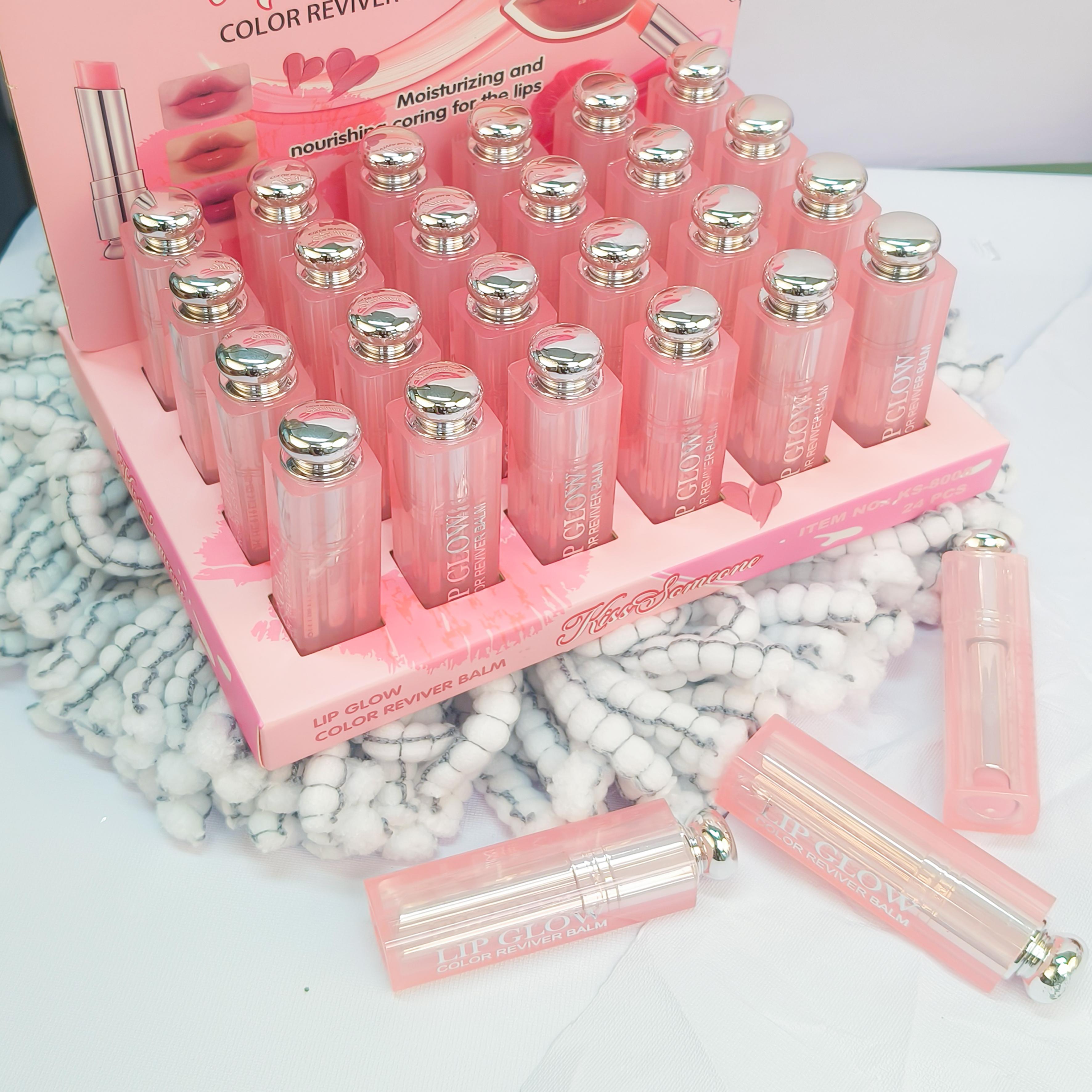 Hydrating Lip Glow Balm 3 Pack, Color Changing Tinted Lip Balm, Moisturizing Lip Care, Glossy Shine Finish, Smooth Plumping Lips, Non-Sticky Formula, Everyday Natural Makeup Lipstick Set