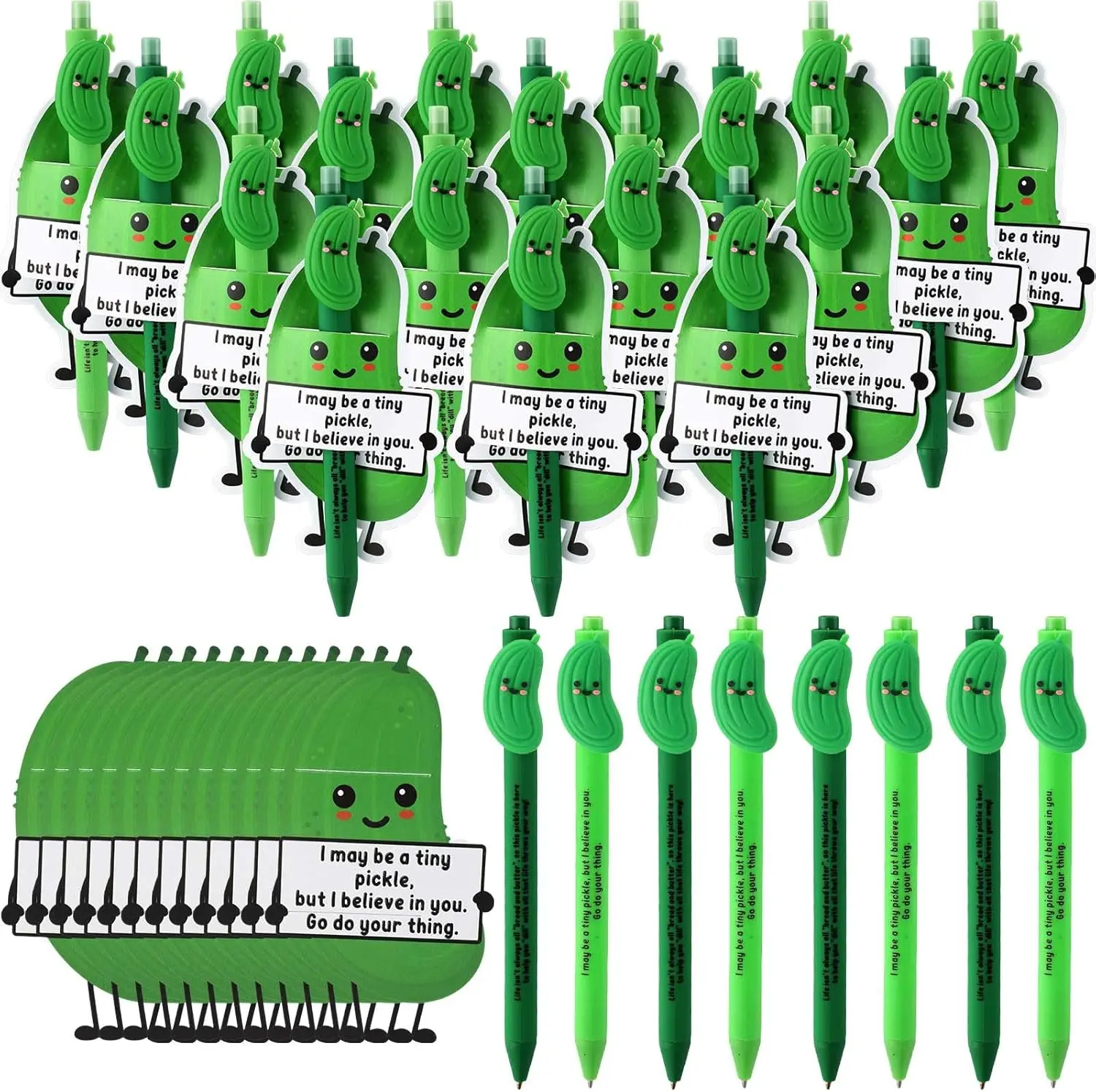20 Sets Positive Pickle Pens for Coworkers Bulk Employee Appreciation Gifts Bulk Funny Emotional Pickle Pens Support Gifts for Staff Coworkers Students Nurse Dietitian