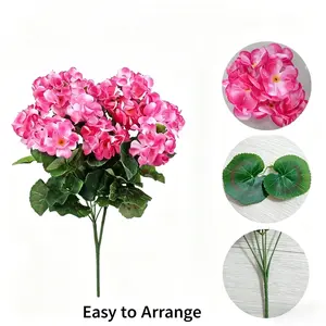 Artificial Hydrangea Flowers, Full Bloom Look, 5 Heads Per Bush, Perfect for Window Box & Home Decor