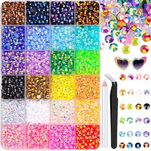10000pcs DIY Nail Rhinestones Kit, Mixed Color Crystals with Picker Pen & Tweezers, Bedazzle Nails, Glitter Craft Jewelry, Nail Art Decoration, Bedazzling Nails, Rhinestone Sparkle