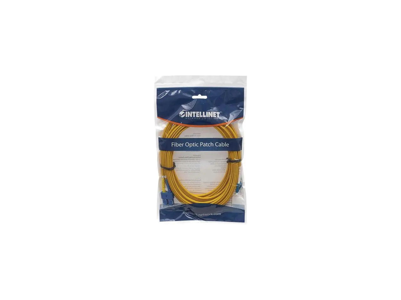Intellinet Fiber Optic Patch Cable, Duplex, Single-Mode, LC/SC, 9/125 Âµm, OS2, 3.0 m (10.0 ft.), Yellow