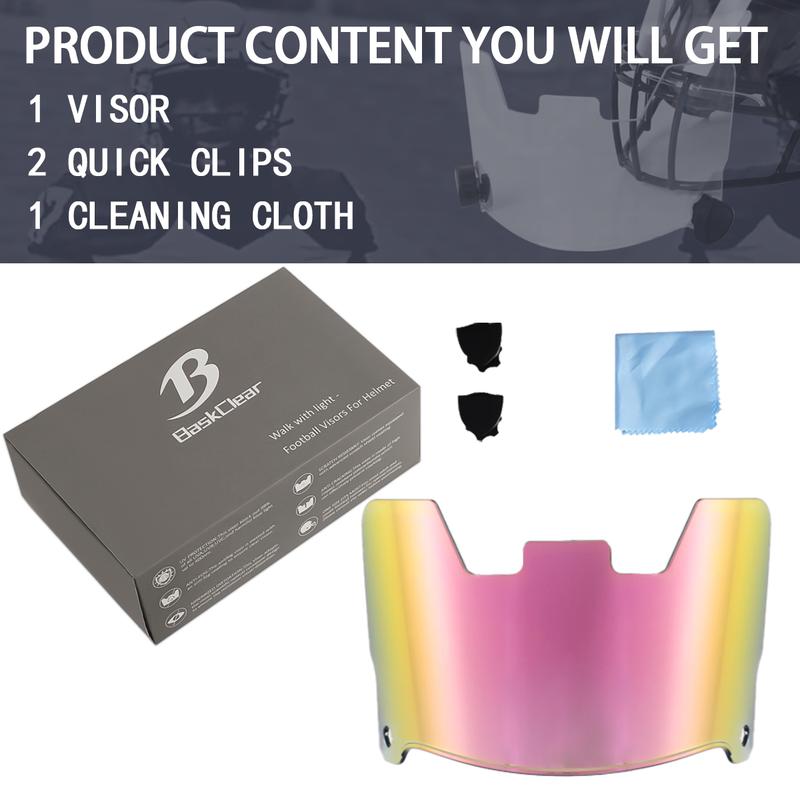 Football Visors for Helmet - Clear Football Visor- Football Helmet Visor Fits Adult & Youth Football Helmets - Anti-Fog, Scratch Resistant Clear Visor Football Face Shield