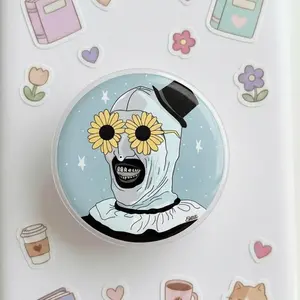 Aesthetic Terrifier Art the Clown Phone Grip - Unique Horror Movie Gift for Bestie, Funny Slasher Acrylic Stand, Cool Spooky Accessory for Women,