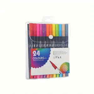 24-Color Acrylic Paint Marker Set - 0.7mm Extra Fine Waterproof Permanent Markers for Wood, Metal, Rock, Plastic, Glass & Canvas, Art & Craft Kit