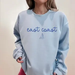 Vintage East Coast Sweatshirt Fisherman Aesthetic Crewneck Preppy Clothes Teens Oversized Coastal Granddaughter Tee Beachy Sweatshirt, Trendy Looks, Stay Ahead of the Curve, Full Size Options, Everyone Can Find Their Fit