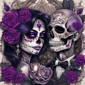 5D DIY full drill round diamond painting kit - diamond art painting set with rose, skull, wine glass. Mosaic, canvas - DIY decorative painting, home wall decor, perfect for Halloween and Christmas, Independence Day, birthday and anniversary gifts.