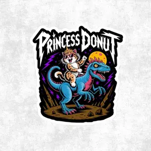 Princess Donut & Mongo Heavy Metal Sticker, Dungeon Crawler Carl Inspired Merch, Sci-Fi Book Sticker, LitRPG Book Lover Gift