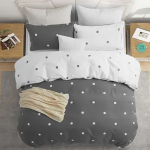 & Polka Dot Valentine’s Soft Bedding Set, 1 Fitted Sheet + 2 Pillowcases, Modern Romantic Style, Minimalist Bedrooms, Refined Spaces