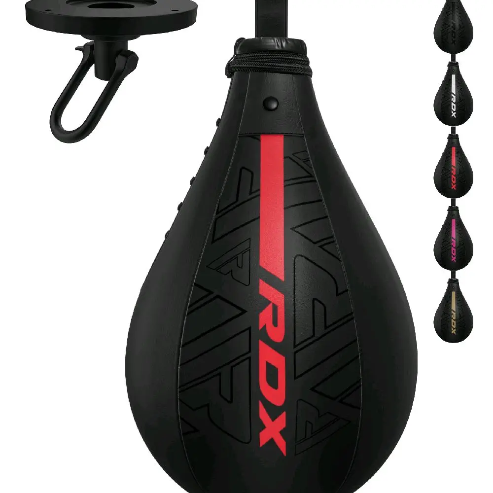 RDX Speed Bag Boxing Ball Maya Hide Leather Dodge Striking Mount Kit with Additional Bladder MMA Muay Thai Punching Workout Kicking Martial Arts Training Home Gym Exercise Speedball