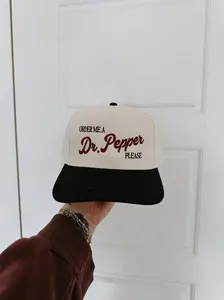 Order Me A Dr Pepper Please Embroidered Trucker Hat