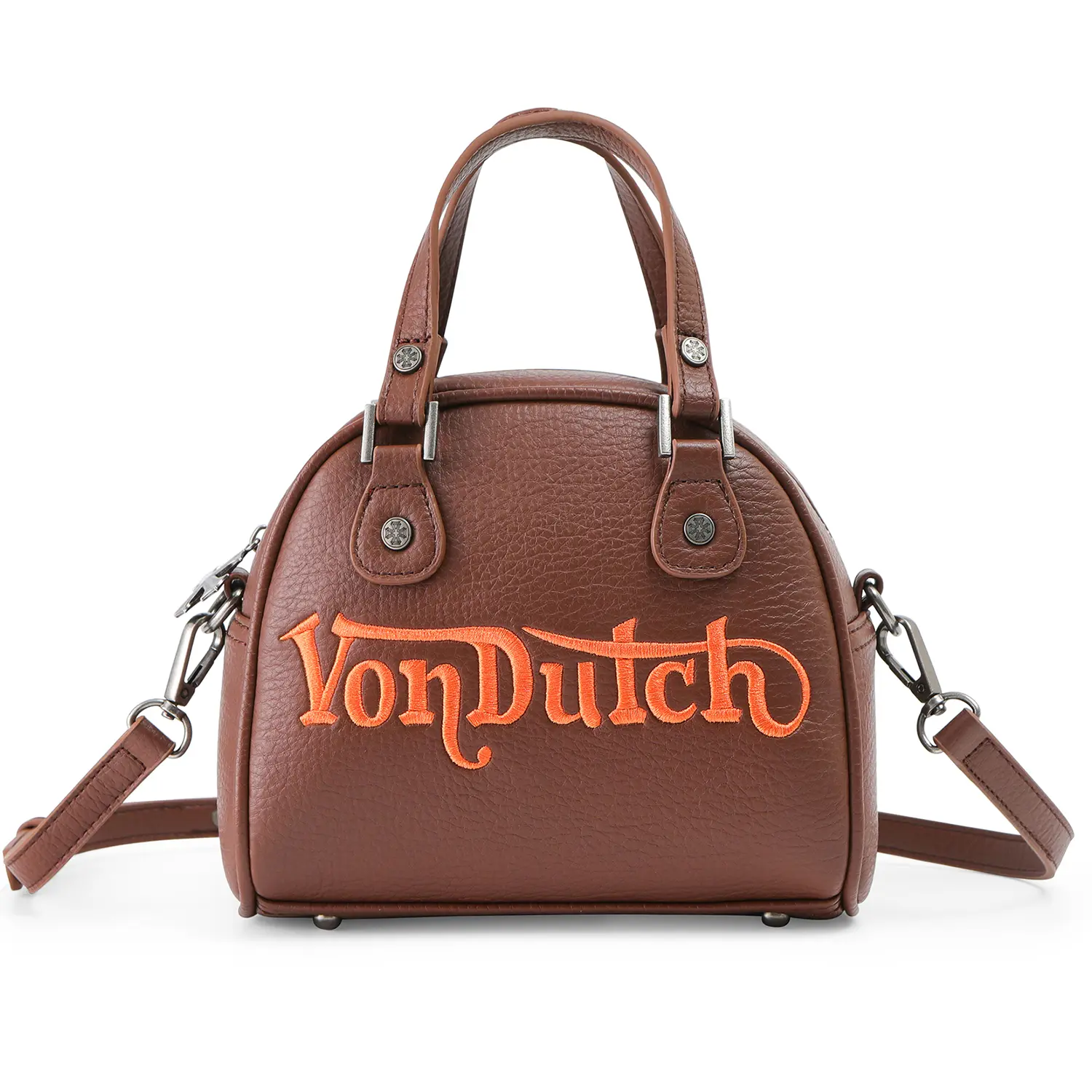 Von Dutch Chopper Cross Bag-Brown and Orange