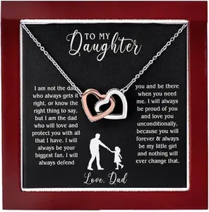 To My Daughter Heartfelt Message Necklace Gift for Women on Birthday, Graduation