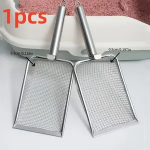 Fine Mesh Stainless Steel Cat Dog Litter Scoop, Small Hole Filter Net, Durable Pet Waste Scoop, Suitable for Cats, Two Different Sizes, Litter Tray