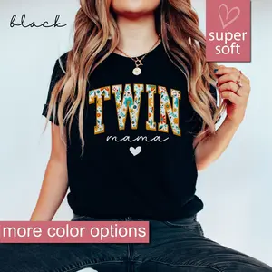 Floral Twin Mom Shirt Twin Baby Shirts Mom Mother's Day Gifts