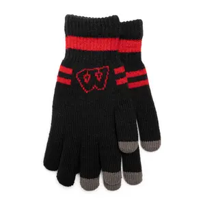 Unisex Team Logo Touch Screen Fashion Gloves, Machine Washable Stylish Clothes Accessory for Daily Use, Machine Wash