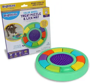 Brightkins Color Wheel Treat Puzzle & Lick Mat, Interactive Dog Enrichment Slow Feeder Toy