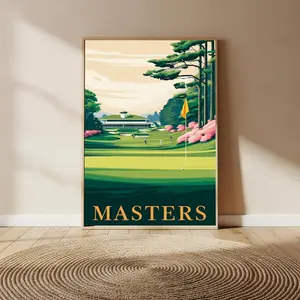 Masters Golf Poster Augusta National Clubhouse Art Print Golf Course Decor (NO FRAMED)