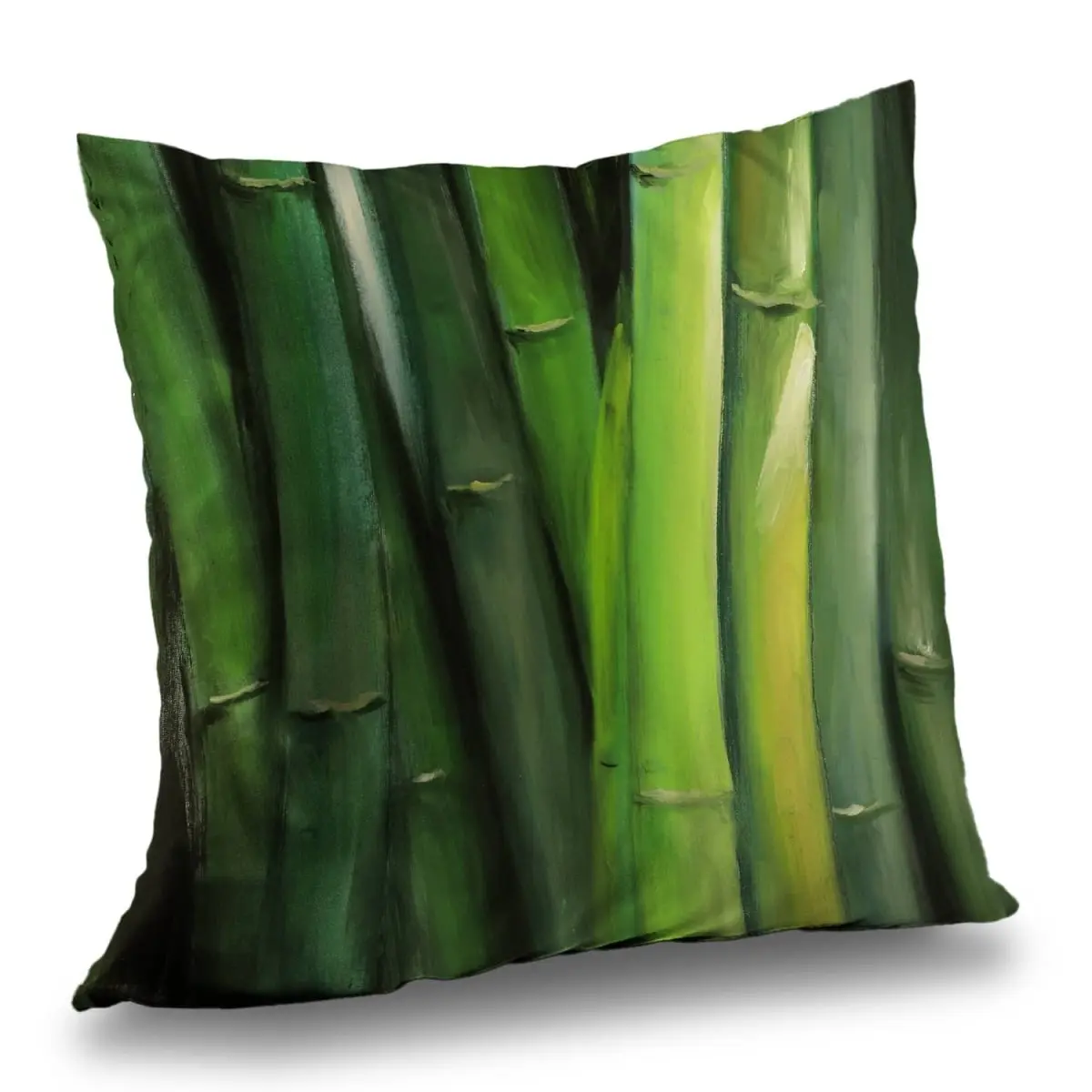 Begin Home Decor C1PT1414BGB8OK 14x14 in Bamboo Plant Decorative Throw Pillow - Exotic Botanical Poly Twill, Ideal for Bedroom Decor