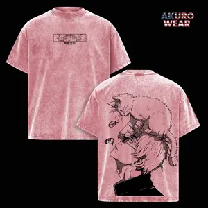 Jujutsu Kaisen Satoru Gojo T-Shirt - The Honored One Gojo JJK Acid Wash Black Vintage Style T-shirt, Anime Inspired Tee, Gojo Cosplay Cool Shirt For Boys Streetwear Tops