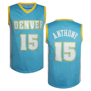 Men‘s 15 Light Blue Basketball Jersey Breathable & Stretchy Sleeveless Sports Uniform for Training, Competition & Parties