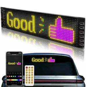 Flexible LED Matrix Panel Devil Eyes Car Windshield Sign, App Control Programmable Scrolling Text Display, USB 5V Decor