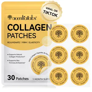 Acentia Labs Collagen Skin Patch, Contains Collagen Peptide & Vitamin C, Enhances Firmness & Elasticity, 30pcs, Single Pack, Blueberry