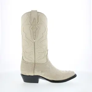 Wild West Caiman Hornback Boots Med R-Toe Mens White Cowboy Western Boots