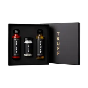 TRUFF Starter Pack - Original Hot Sauce, Black Truffle Salt, and Black Truffle Oil Flavor Dip for Gourmet Dining in a Gold Foil VIP Box
