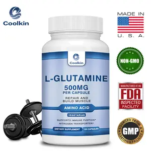 Coolkin L-Glutamine Dietary Supplement, 120 capsules, high content, fast absorption, supports natural health.