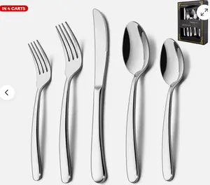40 Piece Heavy Duty Silverware Set for 8, Stainless Steel Flatware, Safe