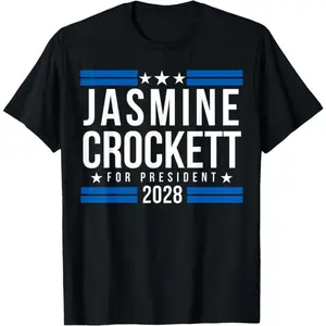 2025 Men's Political Campaign "Jasmine Crockett 2028" Tee - Soft Cotton, Breathable & Machine - Washable, Patriotic Daily Wear & Gift Fashion Menswear Top