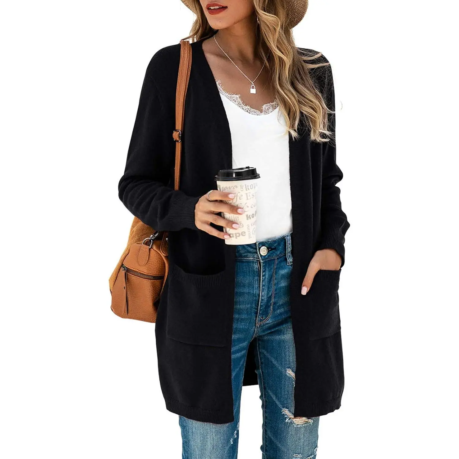 Womens Color Block Striped Draped Kimono Cardigan Long Sleeve Open Front Casual Knit Sweaters Coat Soft Outwear Fabric Knitwear
