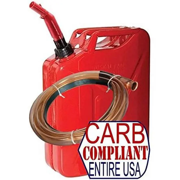 WEDCO 5 Gallon Gas CAN (CARB compliant all 50 states) with Self-Priming Fuel Siphon