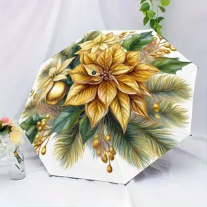 Auto Open-Close Umbrella with Wreath Design, 8 Ribs Strong Structure, Portable Travel Umbrella for Women, Party & Daily Use