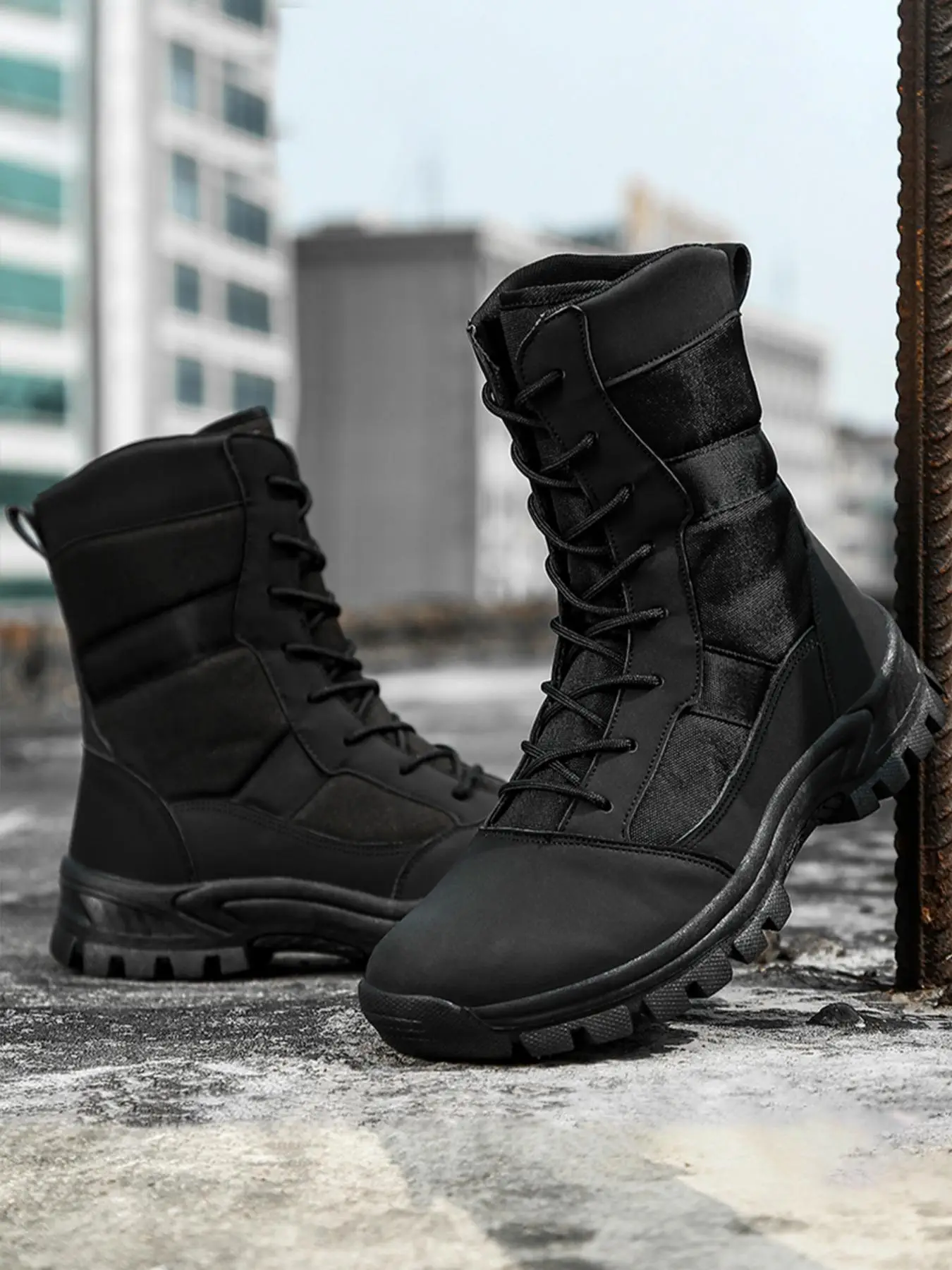 Men's 2025 Summer Street Trend Minimalist Mid-calf Boots, Trendy Sporty Combat Boots for Fall & Winter, Outdoor Sporty Winter Shoes for Men, Boy's Com