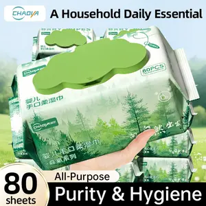 80 pieces of pure water wet wipes, thickened and widened, portable wet wipes, Non-woven fabric for outdoor camping, travel, and daily use, suitable for home and office use, effective and convenient, portable for camping showers, Disposable wipes