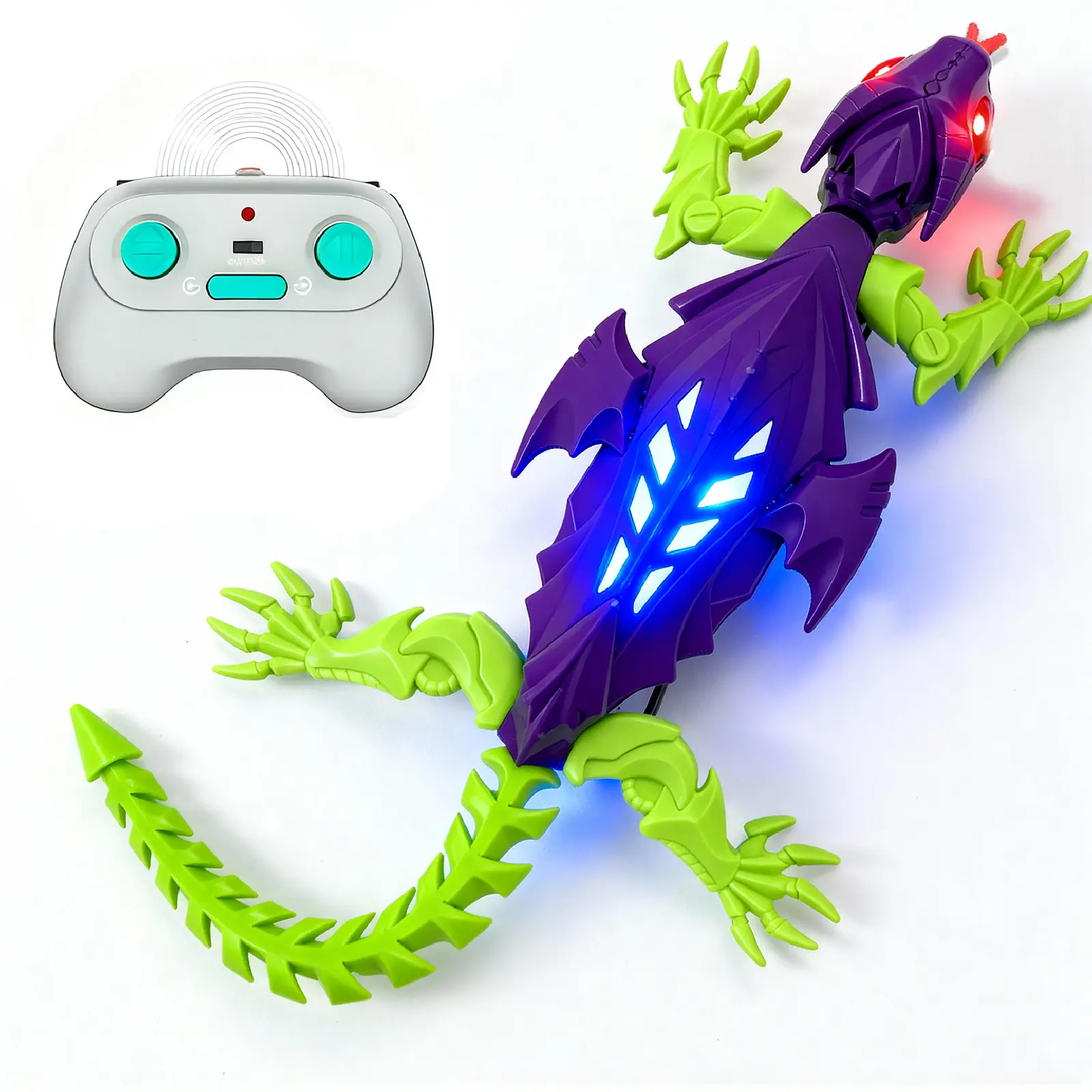 Wall Crawler Gecko,Wall Climbing Lizard,Remote Control Toy, Electric Lizard Toy with LED Glowing Eyes, 360° Spin, Animal Toy for Boys & Girls Ages 6 & Up Halloween Christmas Birthday Gifts