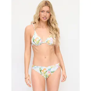 Cider V-neck Fruit Graphic Low Rise Triangle 3 Piece Bikini Set With Pants