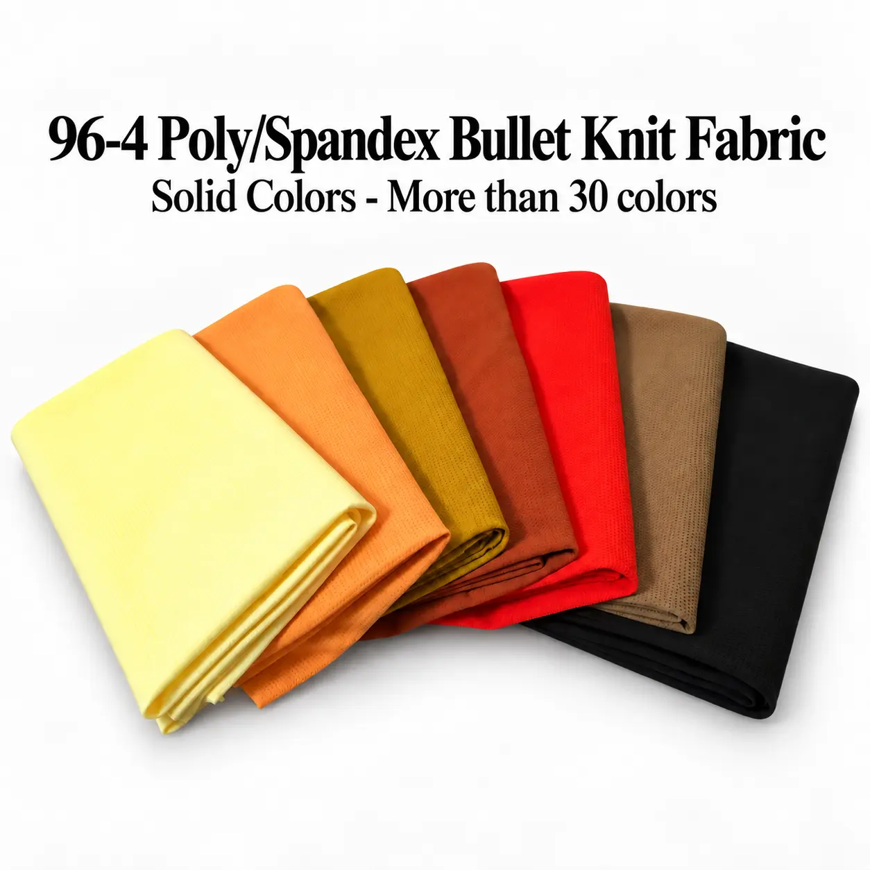 Bullet Knit Fabric by the Yard - 200 GSM Poly-Spandex, Stretch Textured 4-Way Stretch, Solid Colors for Apparel Bows, Home Sewing, by Cut Order