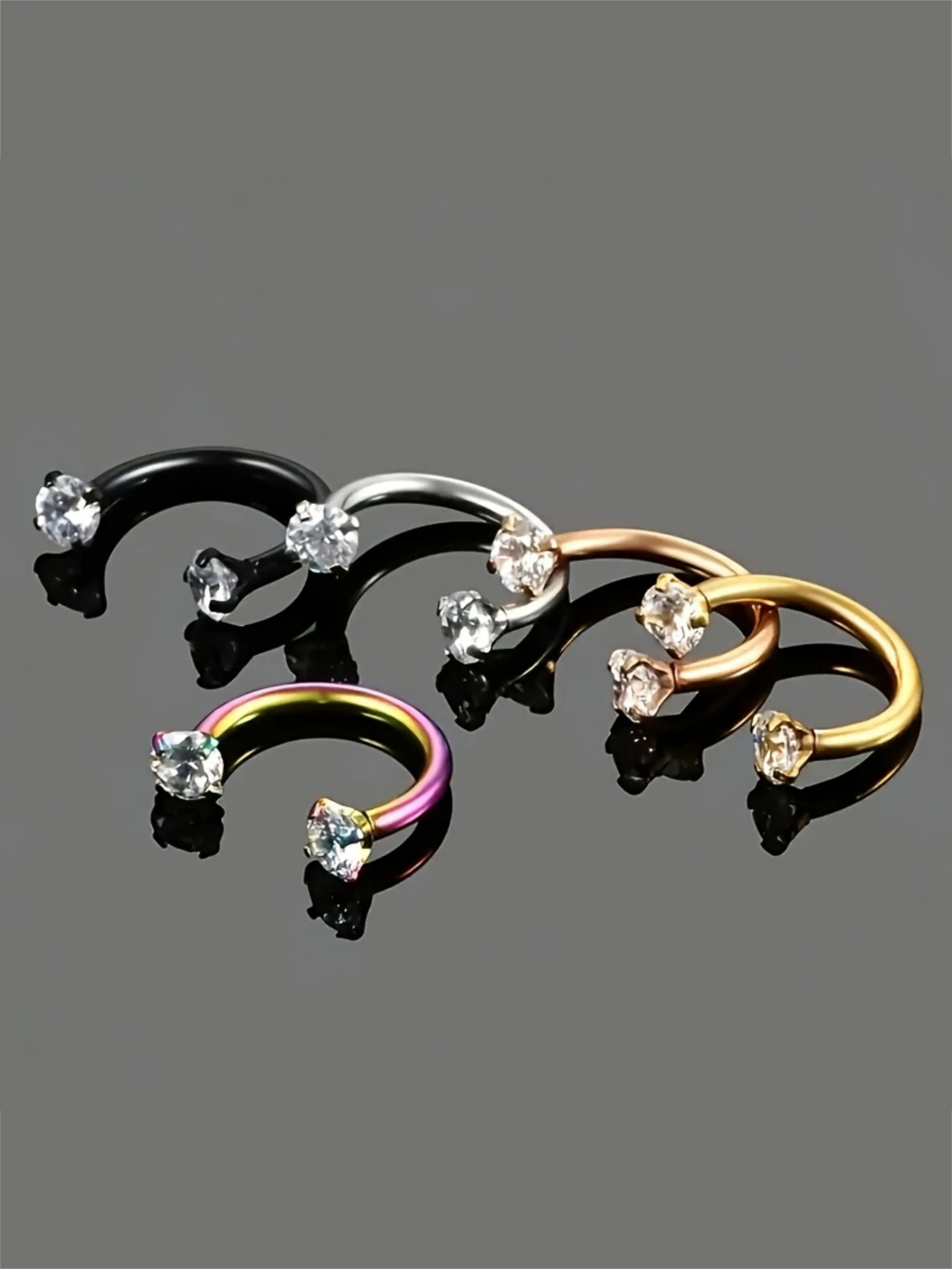 5pcs/Piece SENLANSP Daith Rook Piercing Jewelry - Stainless Steel Synthetic Ear & Daith Piercing Suitable for Daily Wear, & Christmas Gifts - Minimalist Body Piercing for & (Year-Round Wear) Septum Ring