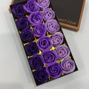 Bamboo Aroma Soap for Bath - Perfect Gift & Decoration - Elegant Purple Roses Design - Ideal for Gifts and Home Decor