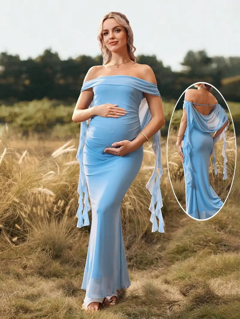 blue dress maternity - TikTok Shop