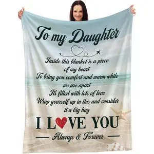 to My Daughter - Forever Love Blanket - Comforting Message from Mom - Warm and Cozy Throw with Heartfelt Sentiment - Ideal for Showing Unending Love and Support to Cherish Always