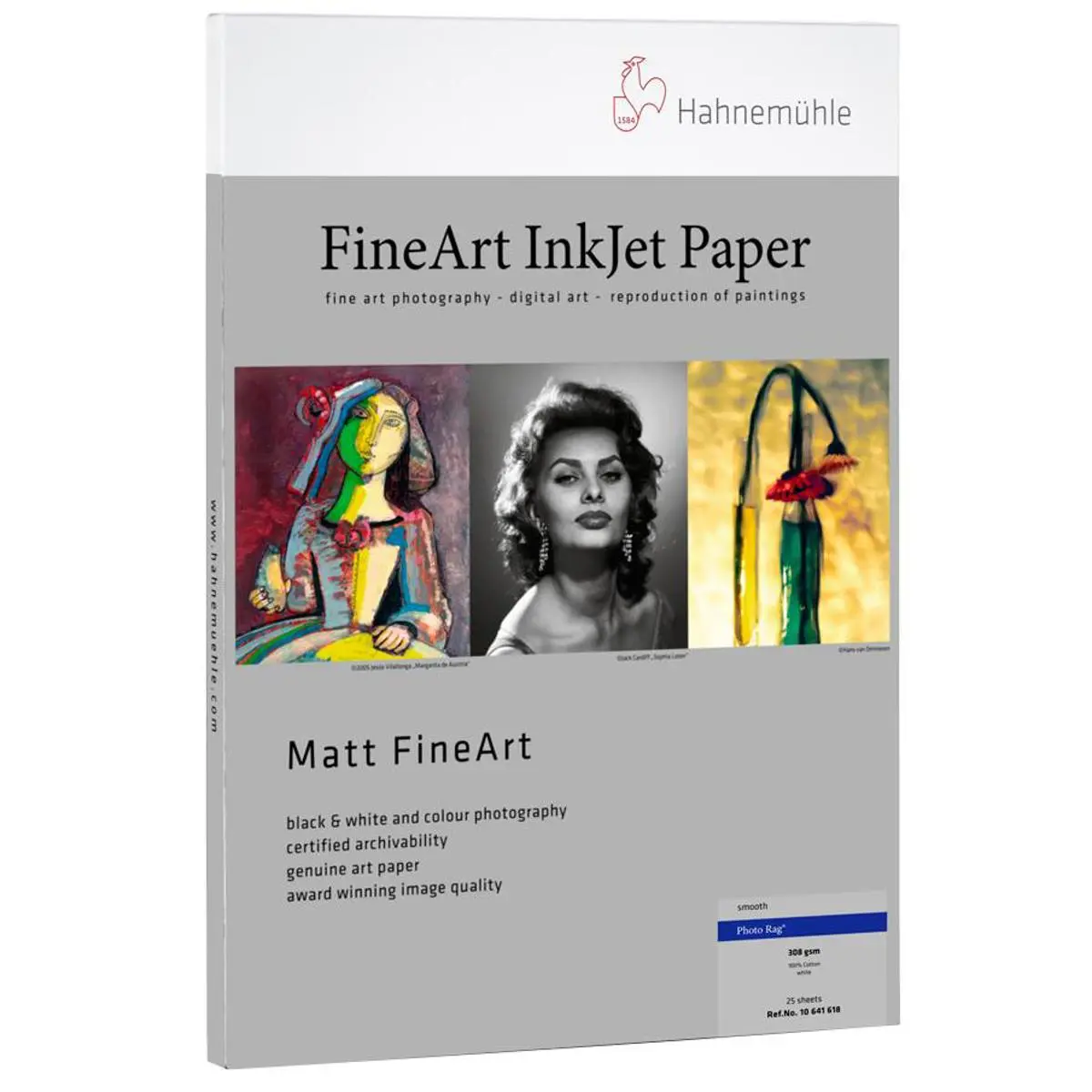 Hahnemuhle Matte Photo Rag, 100 % Rag, Smooth, White Inkjet Paper, 308 gsm, 13x19", 25 Sheets