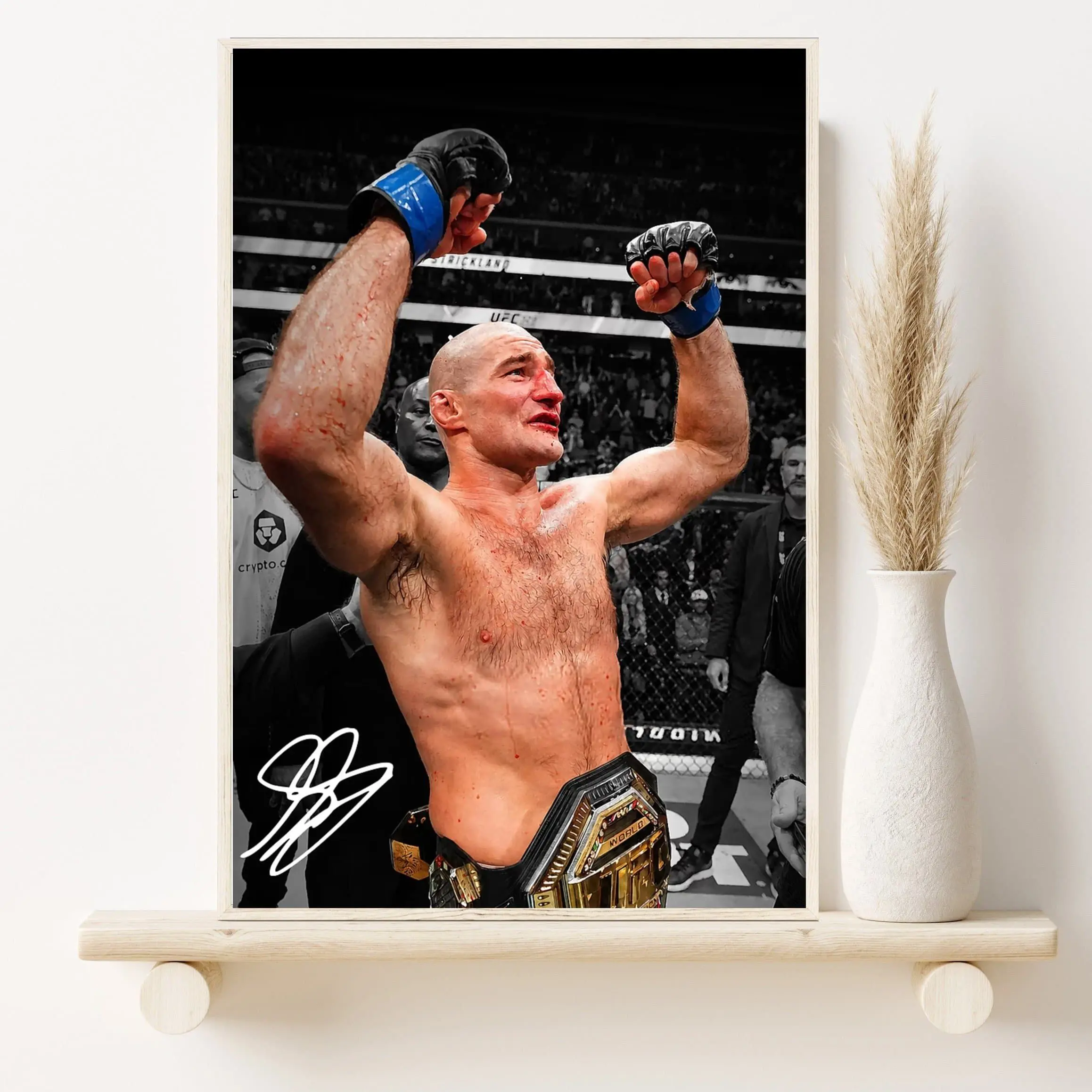 Sean Strickland UFC Champion Poster, UFC Wall Art, Gift For UFC Fan ( Unframed - Print Only )