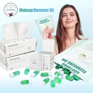Roll&Roll Makeup Remover Set, with cleansing oil, makeup remover wipes, and Disposable Face Towel Game-Changing Portable Cleansing Oil for Busy Days!
