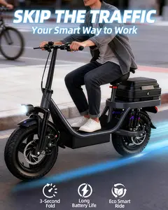 Volt-X GQ8 Electric Scooter for Adults, 740W Peak Power, 20MPH Top Speed, 45 Miles Range, 48V 15Ah Removable Battery, Full Suspension with 11 Shock Absorbers, Dual Disc Brakes, 14" Fat Tires, UL 2849 Certified